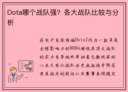 Dota哪个战队强？各大战队比较与分析